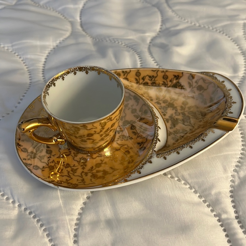 Vintage Lustered Espresso/Cigarette Saucer